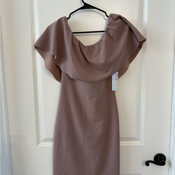 Almost Famous Off the Shoulder Mauve Dress - Picture 1 of 5